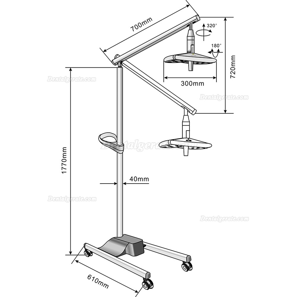 KWS KD-2018L-1 70W Dental Chirurgische LED Schattenlose Lampe (Grundtyp, Stehtyp)